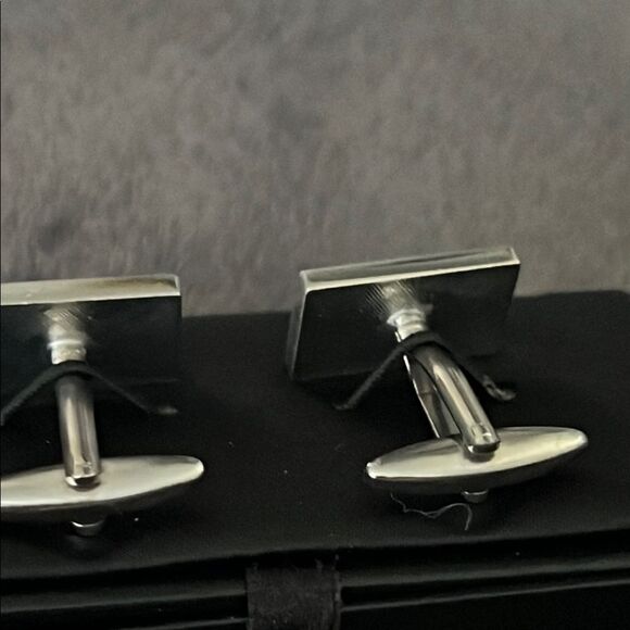 New Mishumo Silver Rectangular Cufflinks - Picture 4 of 7